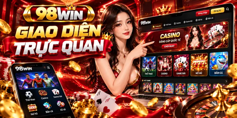 Giao diện trực quan giúp người mới làm quen với 98WIN.